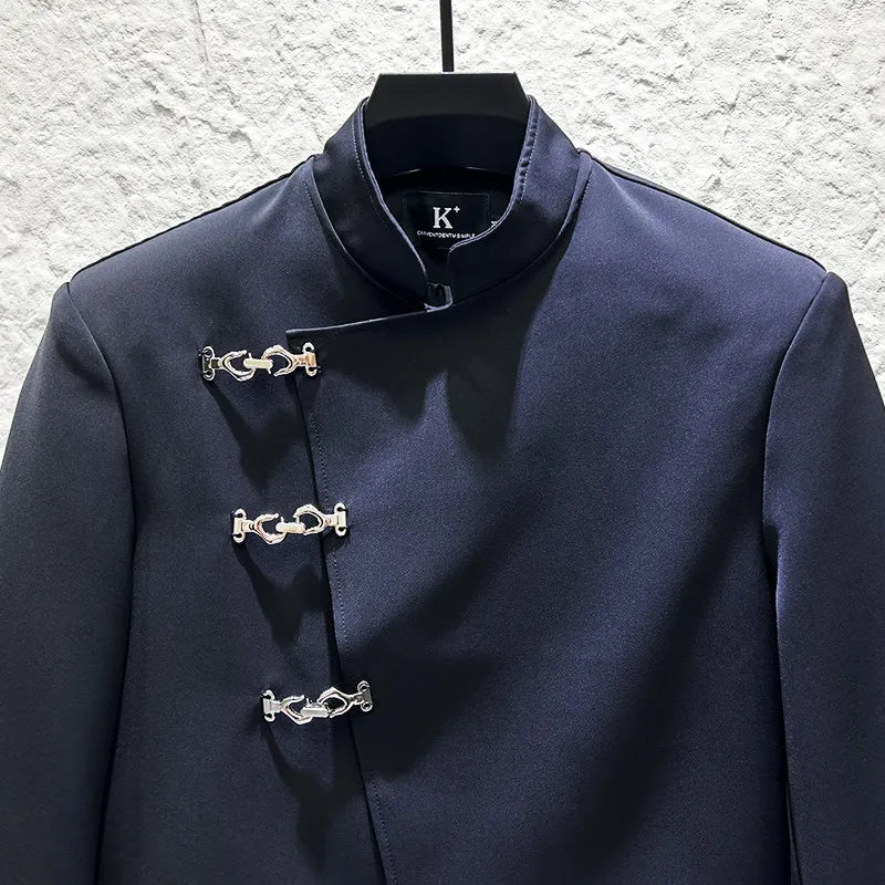 Irregular Metal Buckle Deconstructed Shirt