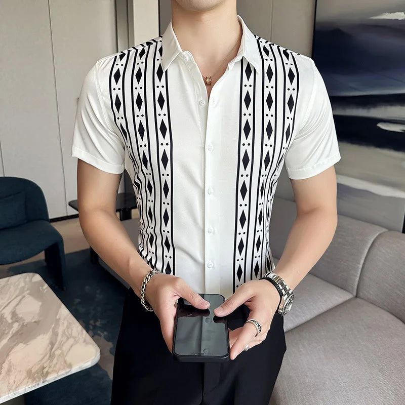 Fashion Striped Plaid Fit Shirt