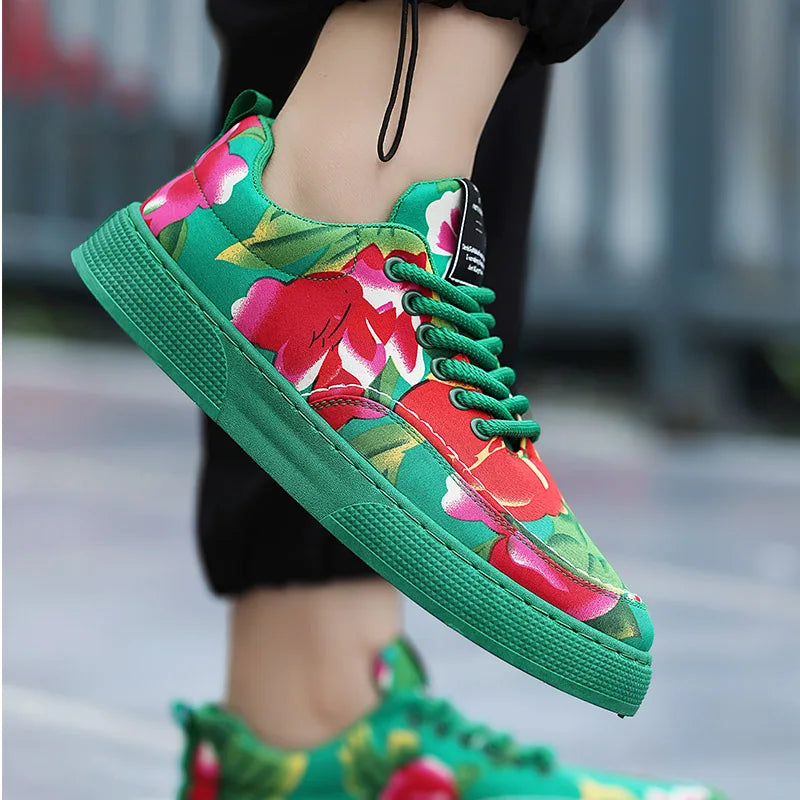 Fashion Big Flower Pattern Sneakers