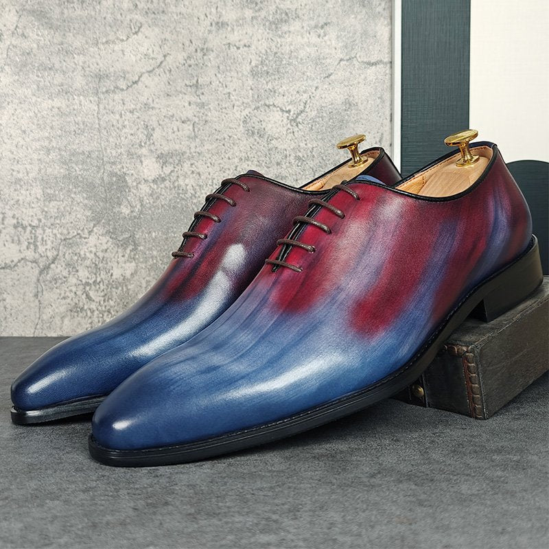 Genuine Leather Scarlet Navy Oxford Shoes