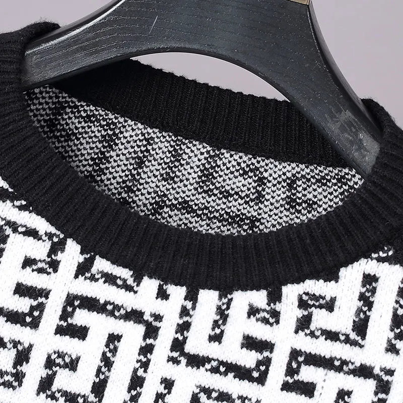 Contrast Letter Print Men's Sweater