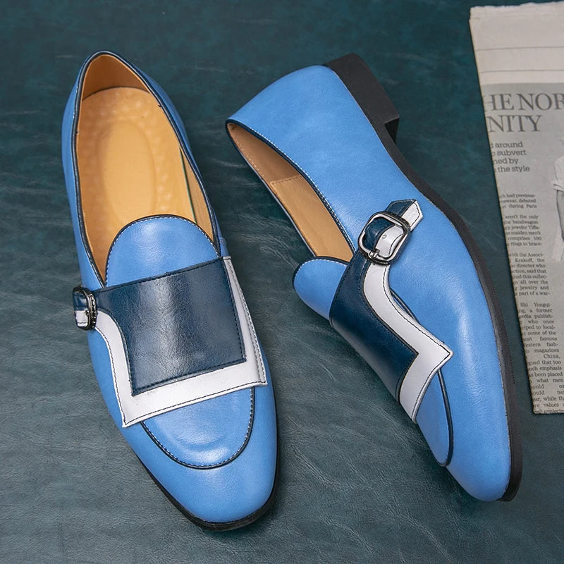 Patchwork Color-Blocking Loafers