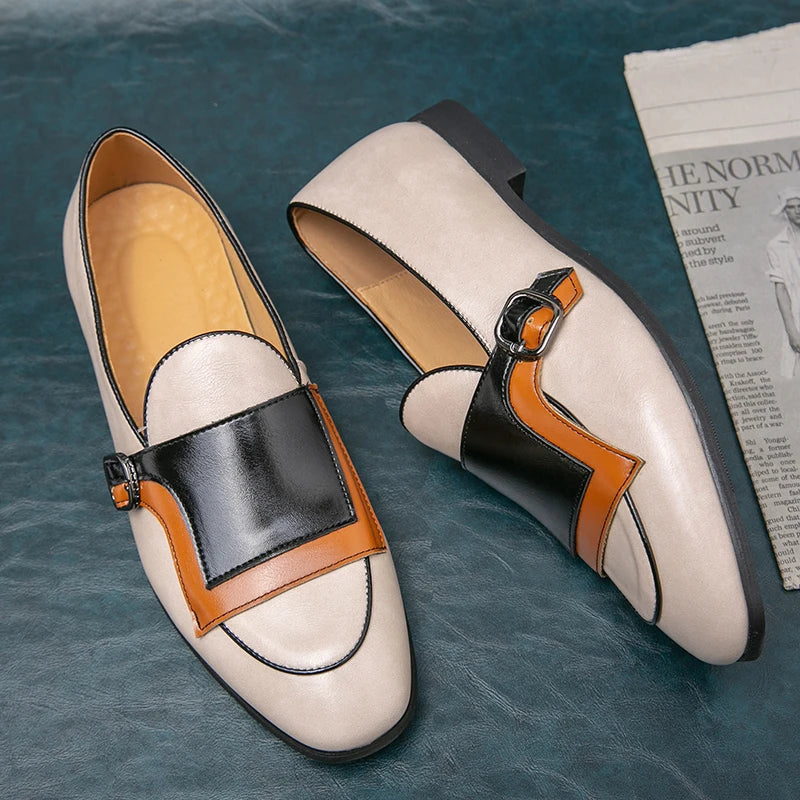 Patchwork Color-Blocking Loafers
