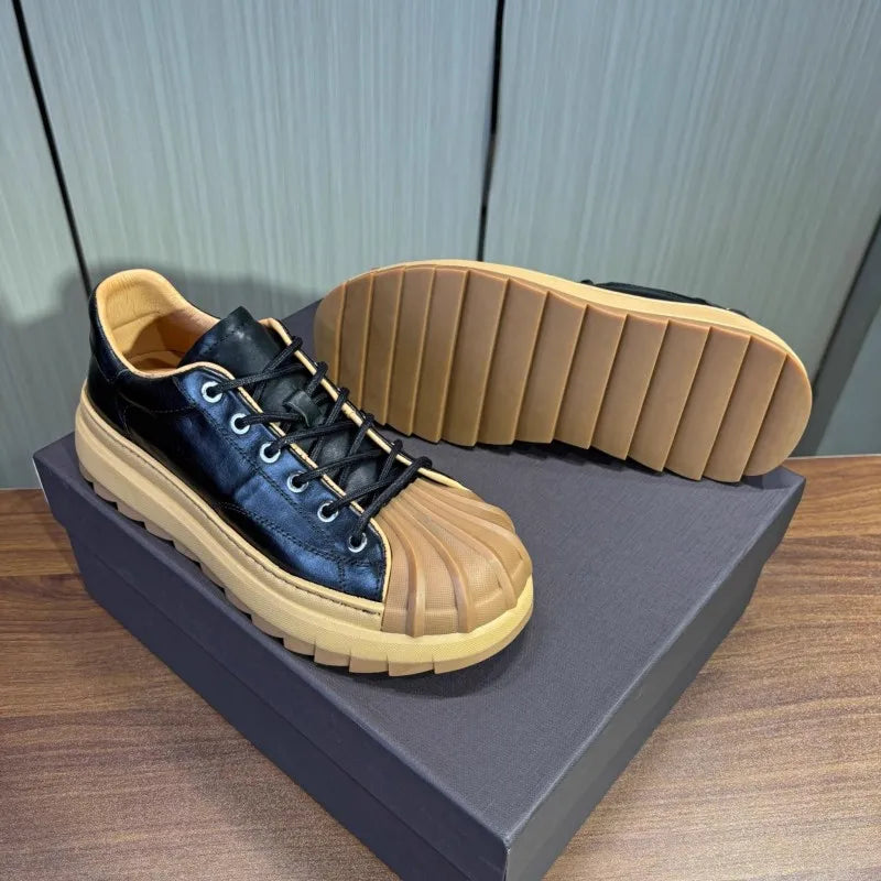Retro Leather Shell Toe Sneakers