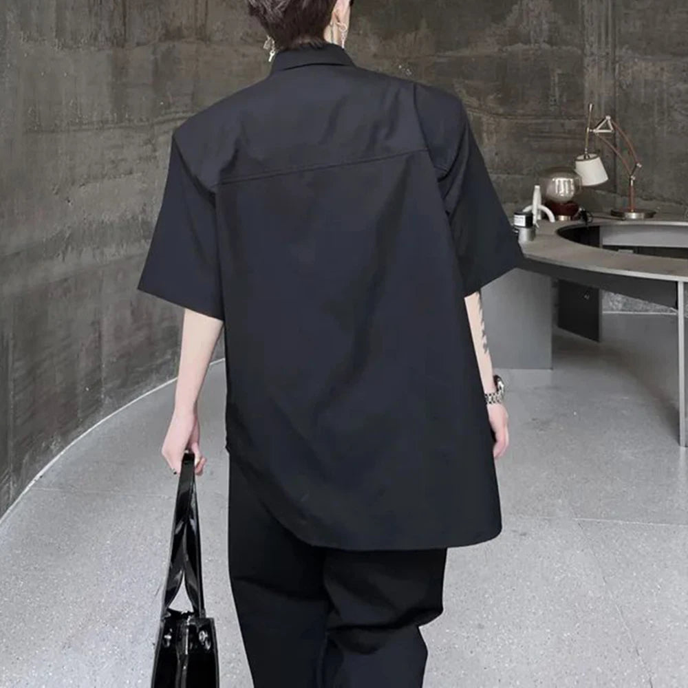 Contrast Solid Color Patchwork Shirt