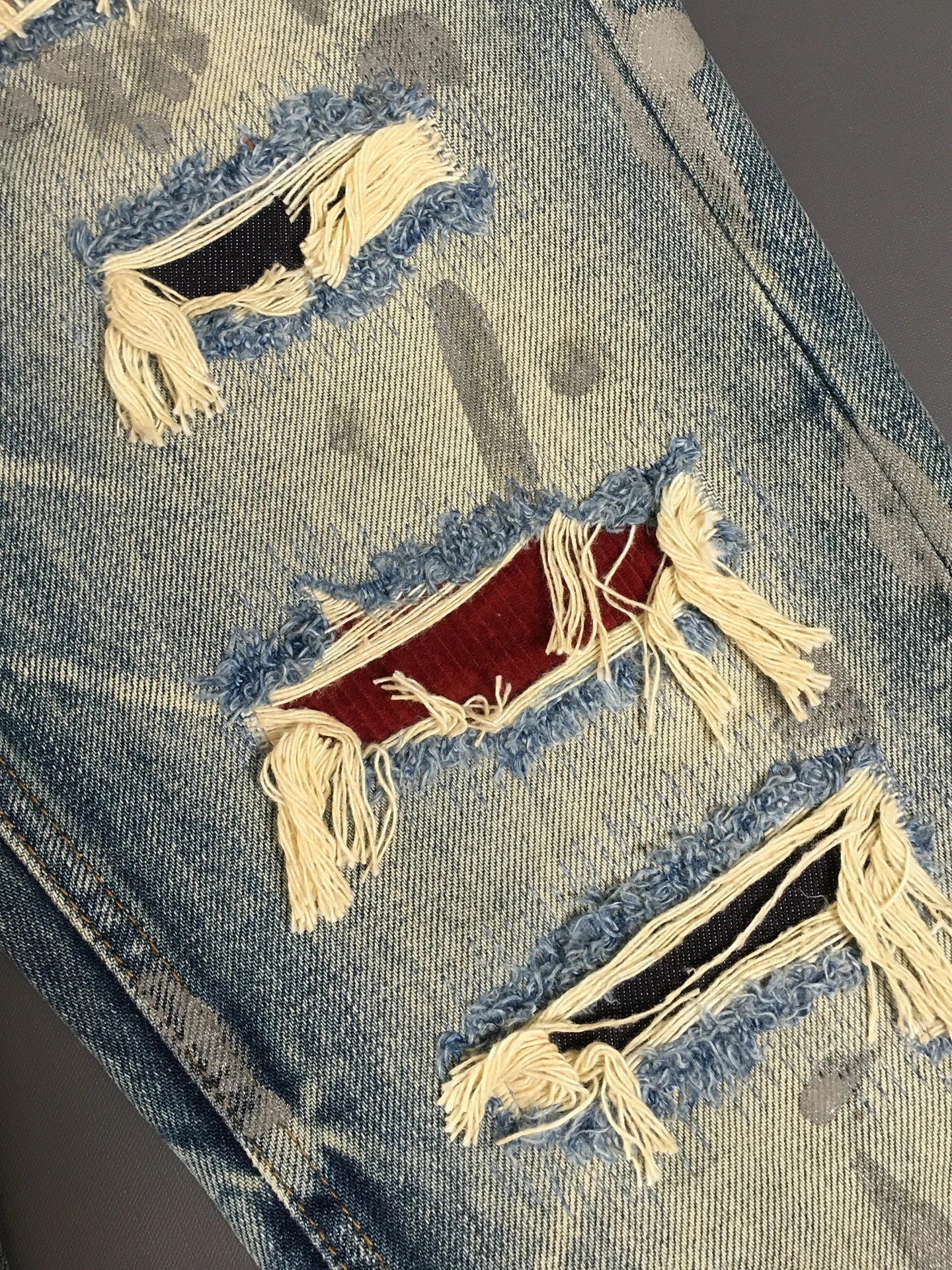 Heavyweight Ripped Loose Straight Jeans