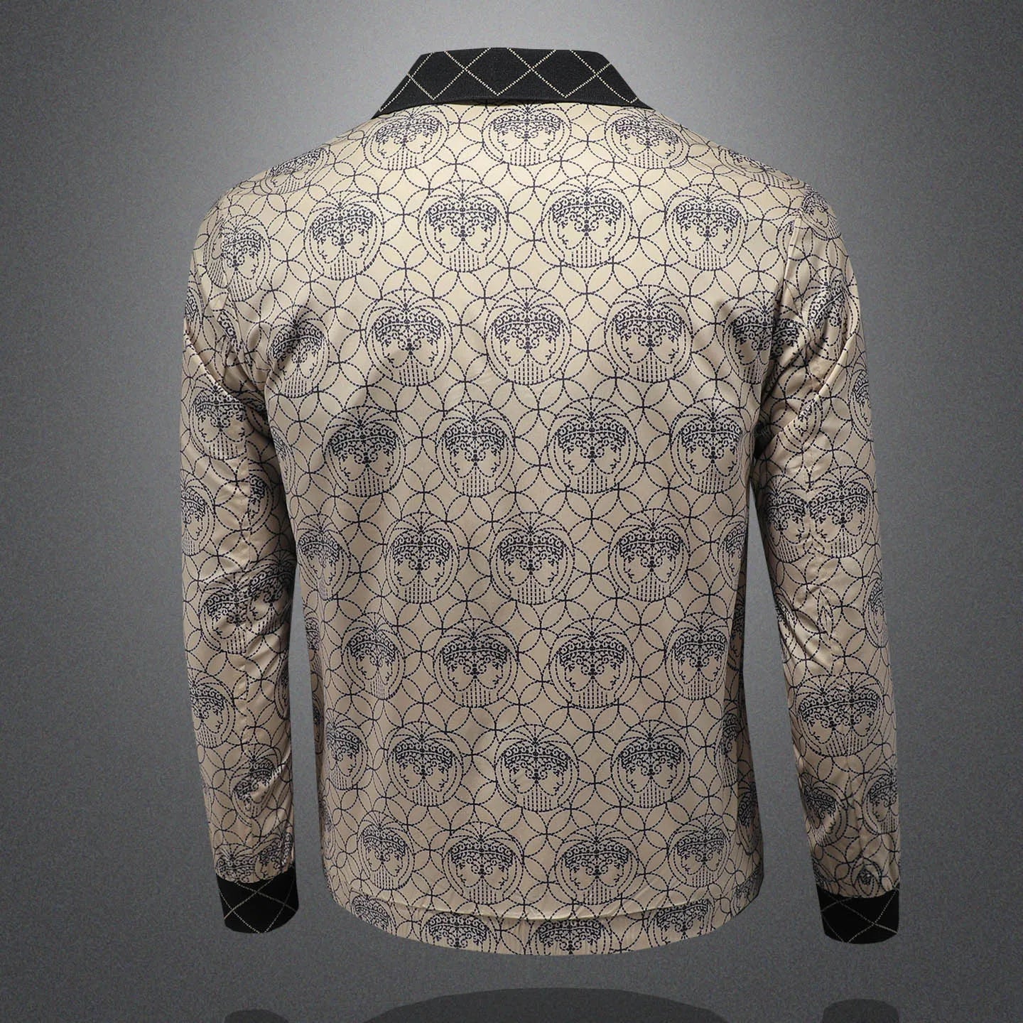 Quilted Pocket Graphic Pattern Jacket