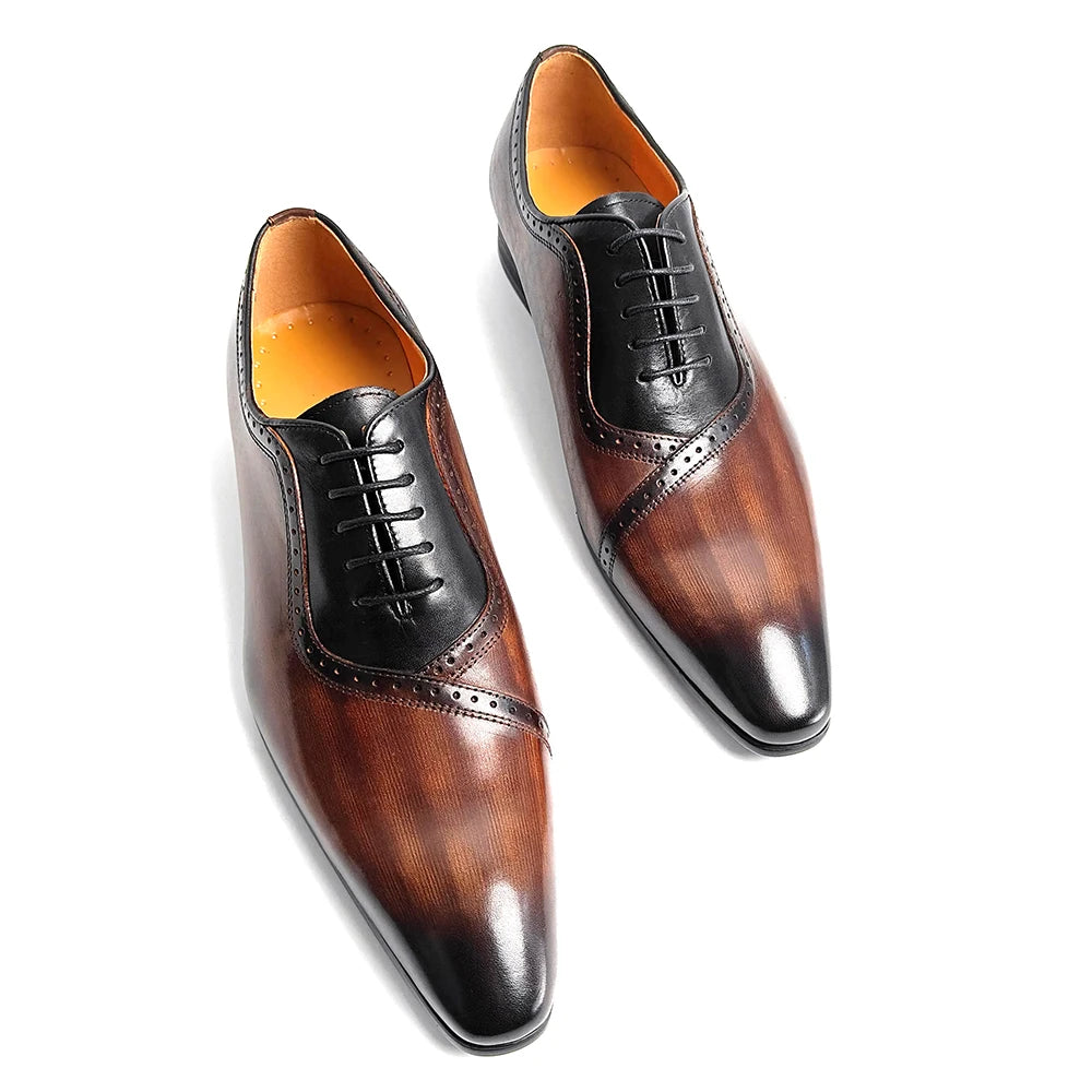 Brown Black Elegant Leather Shoes