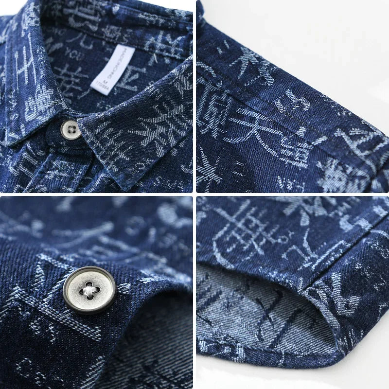 Chinese Elements Button Cotton Shirt