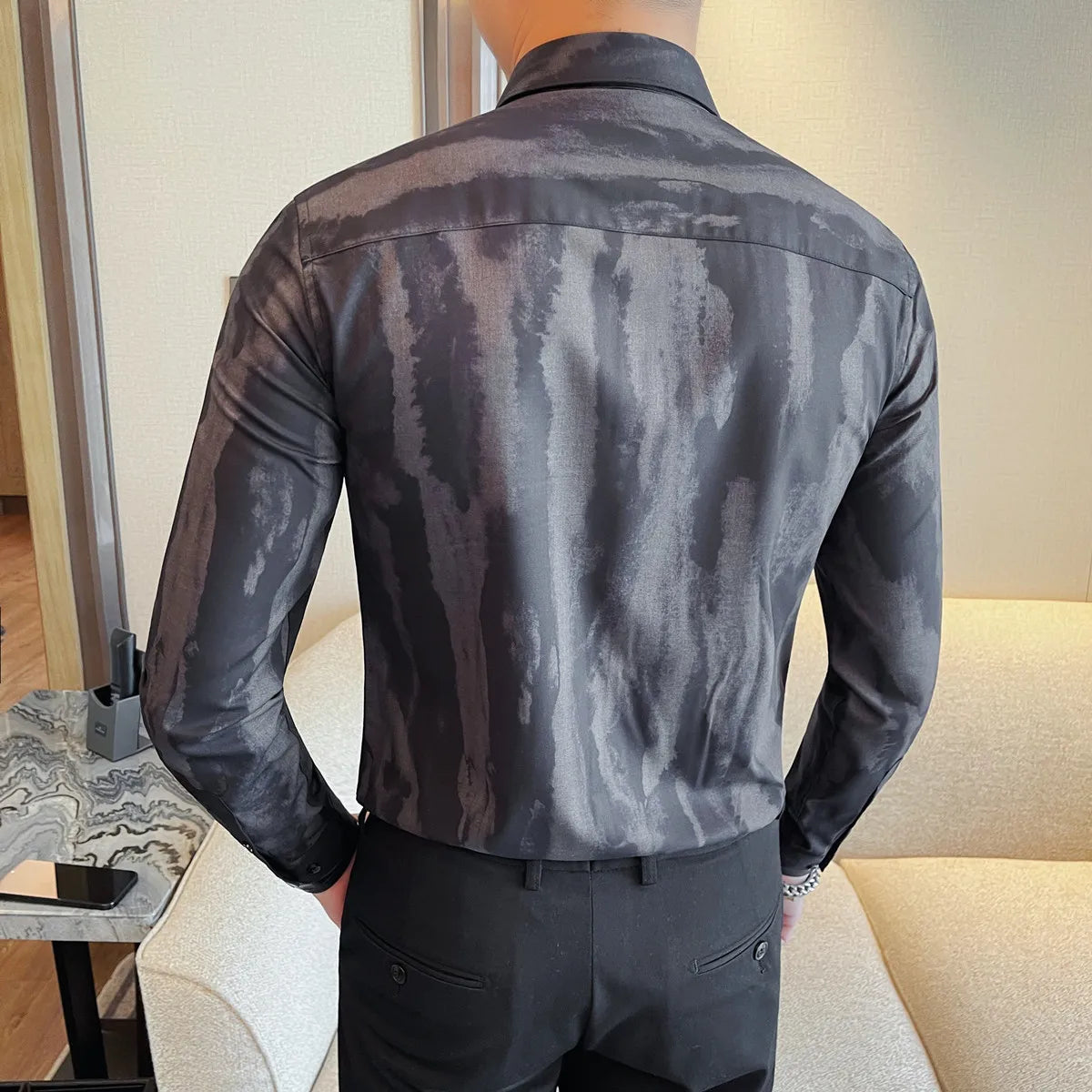 Tie Dye Striped Long Sleeve Shirt