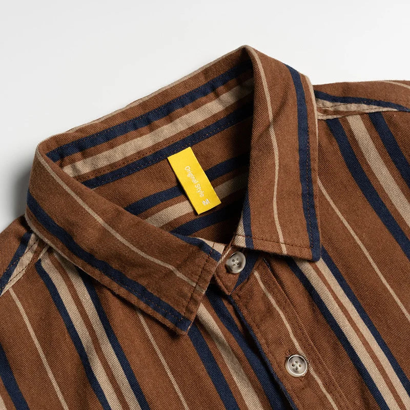 Vintage Vertical Striped Cotton Shirt