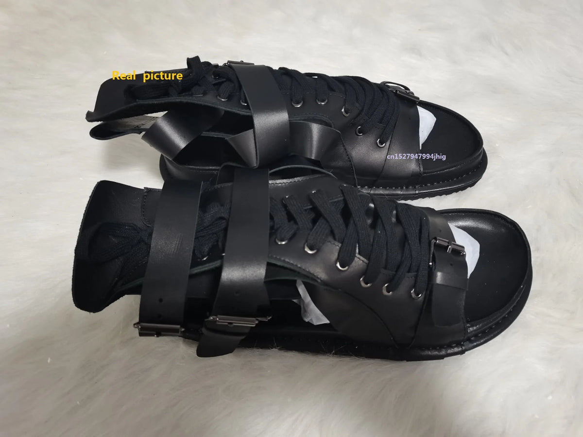 Black Rome Gladiator Lace-up Sandals