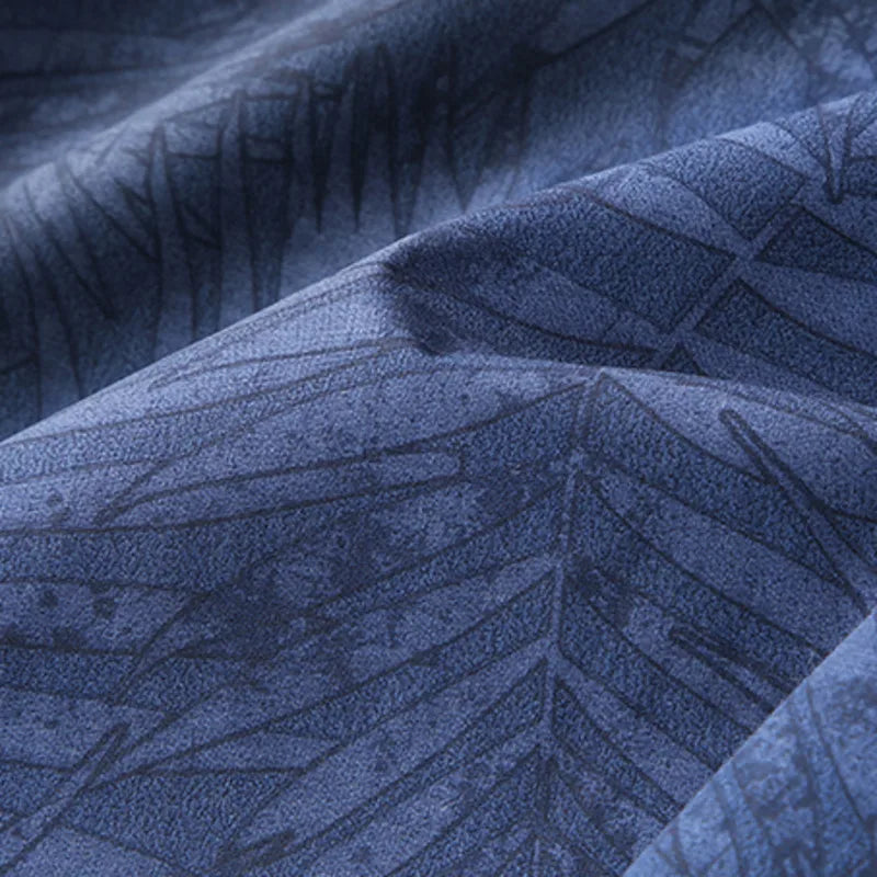 Greyish-Blue Printed Pattern Shirt