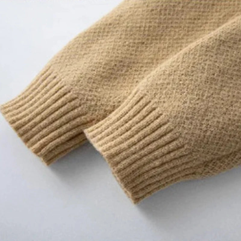 Retro Jacquard Printed Khaki Cardigan