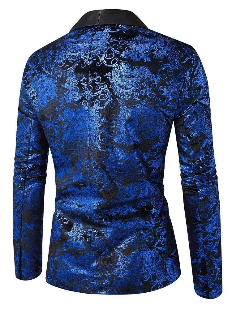 Luxury Jacquard Pattern Polyester Blazer