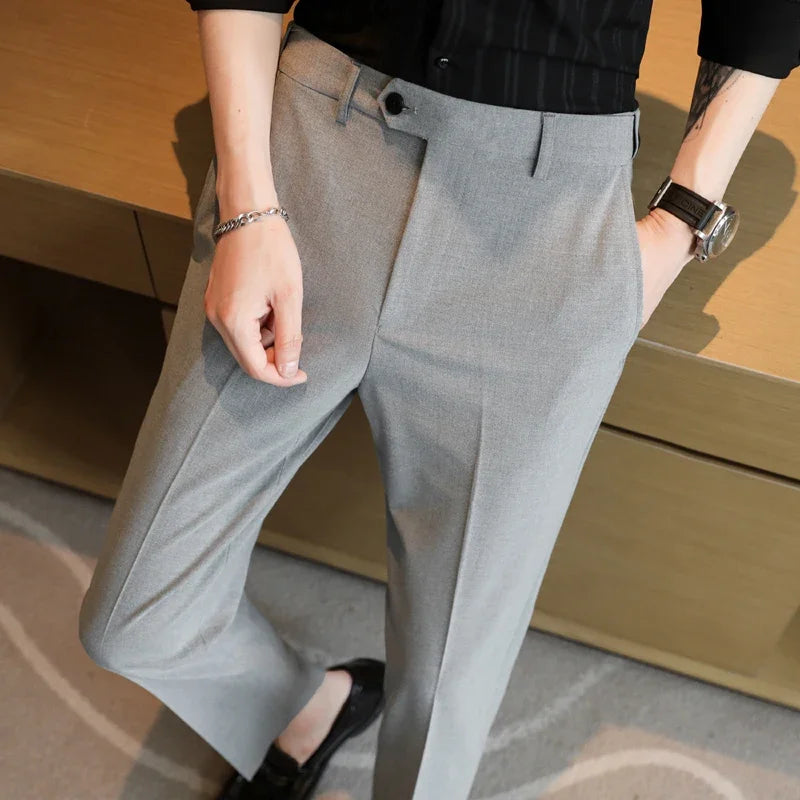 Smart Casual Style Polyester Trousers