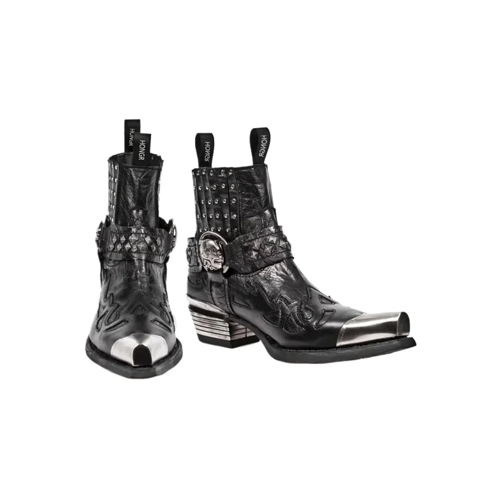 Punk Retro Rivet Metal Decoration Boots