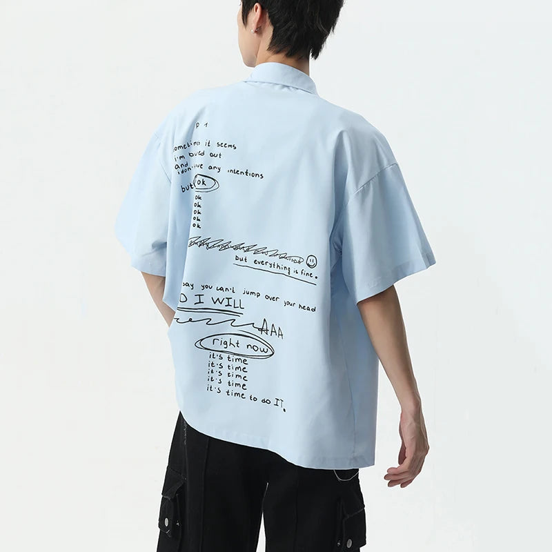 Cute Letter Trend Short Sleeve Shirt