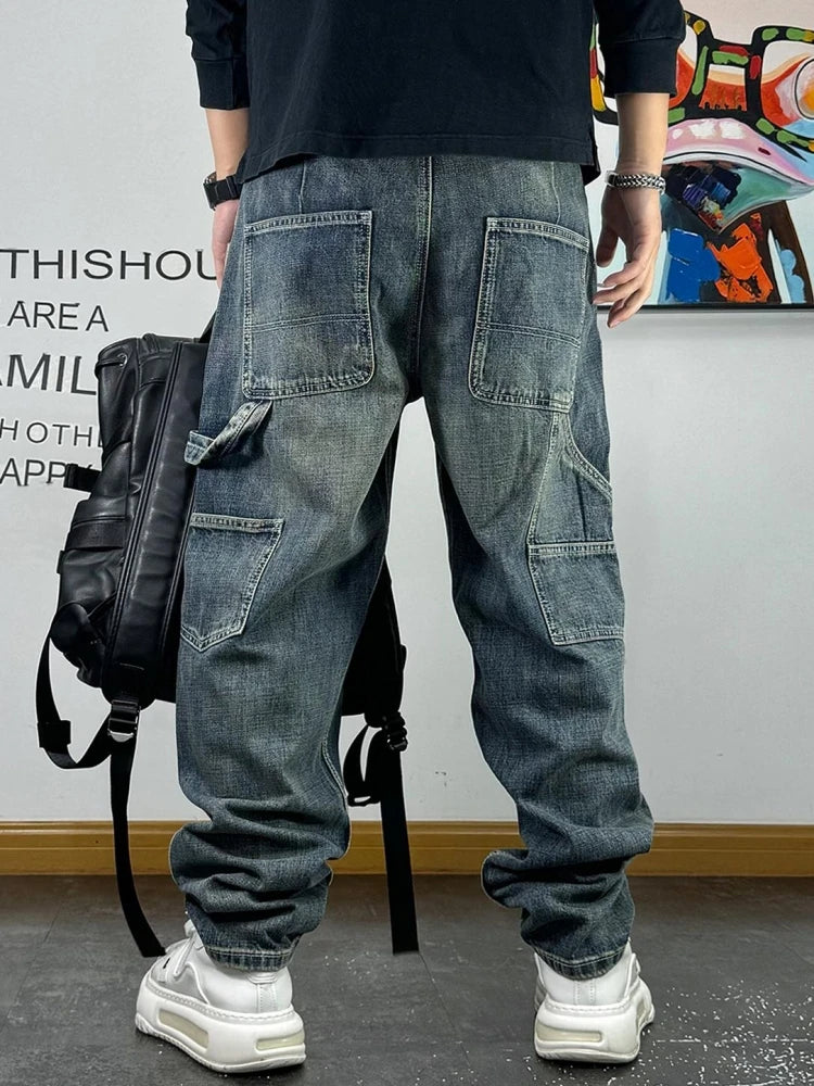 High-Quality Ripped Patch Baggy Jeans