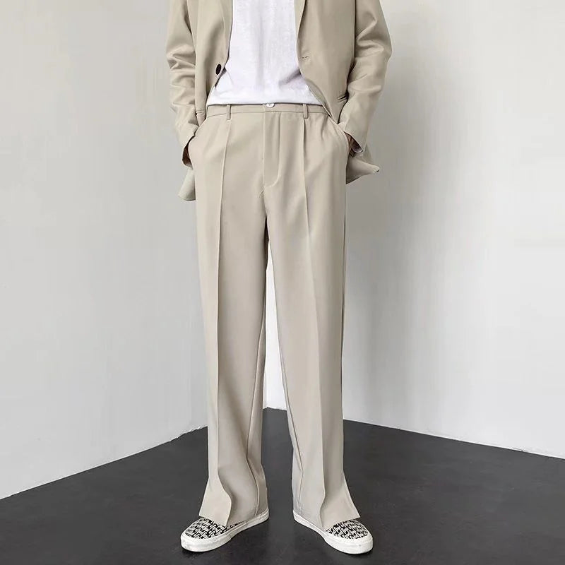 Slitted-Side Solid Regular Trousers