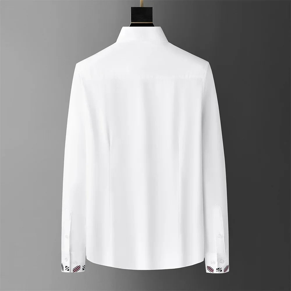 Casual Simple Embroidery Solid Shirt