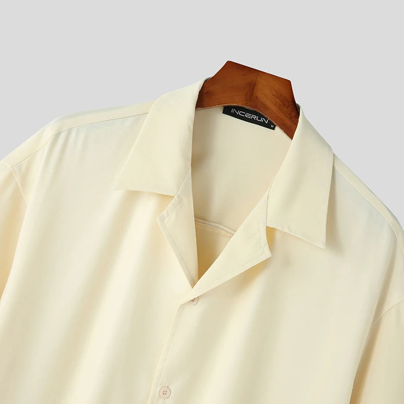 Flower Printing Lapel Short Sleeve Shirt