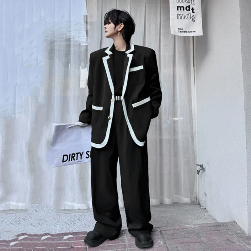 Trend Pocket Lapel Collar Men's Suit