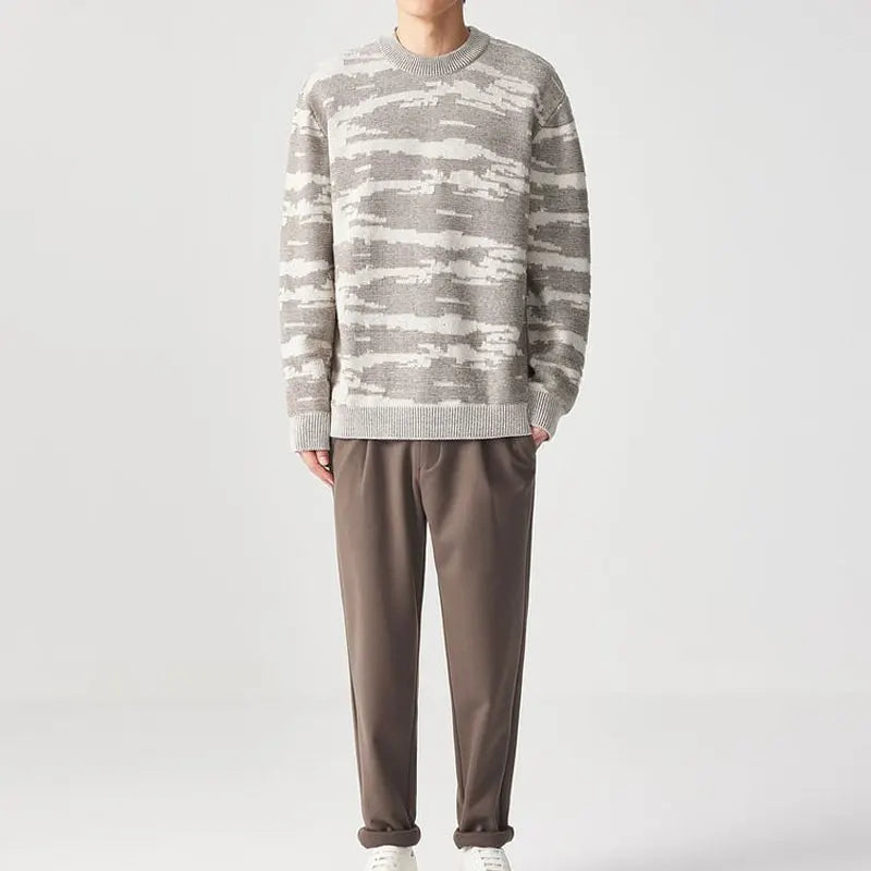 Contrasting Colors Spliced Sweater