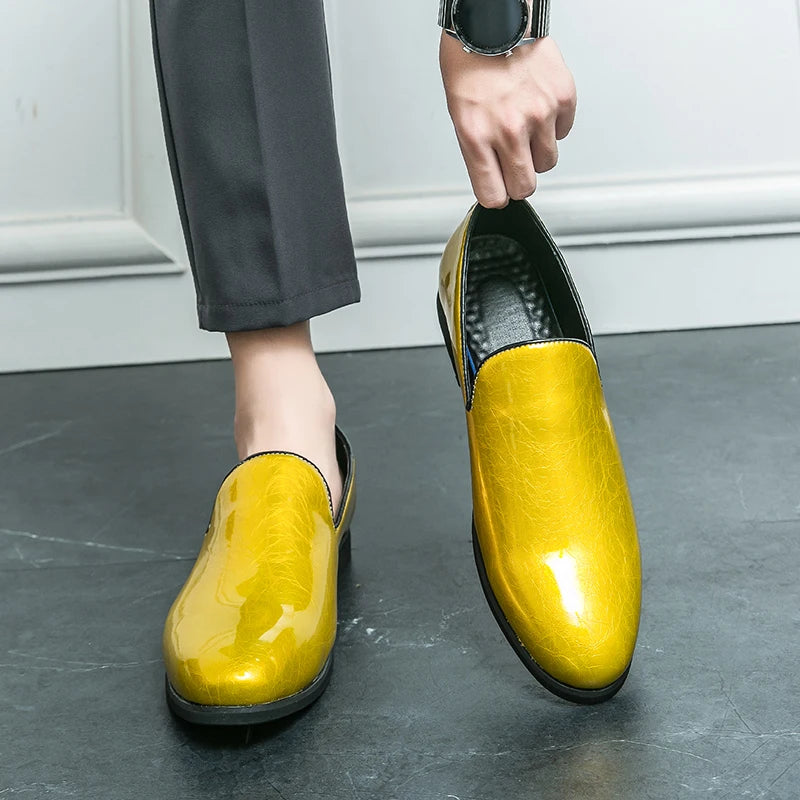 High-Gloss Statement Slip-On Loafers
