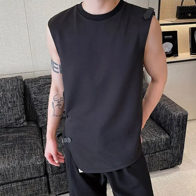 Adjustable Button Buckle Design T-Shirt