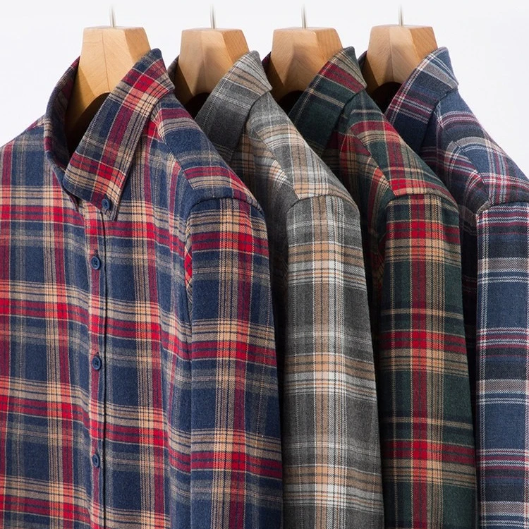 Plaid Cotton Flannel Men's Shirt