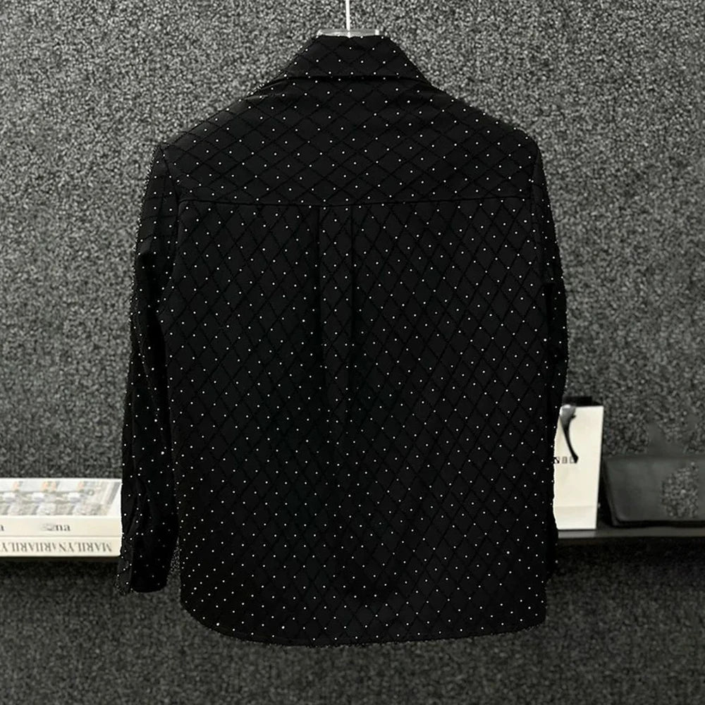 Rhinestone Night Sky Shining Casual Shirt