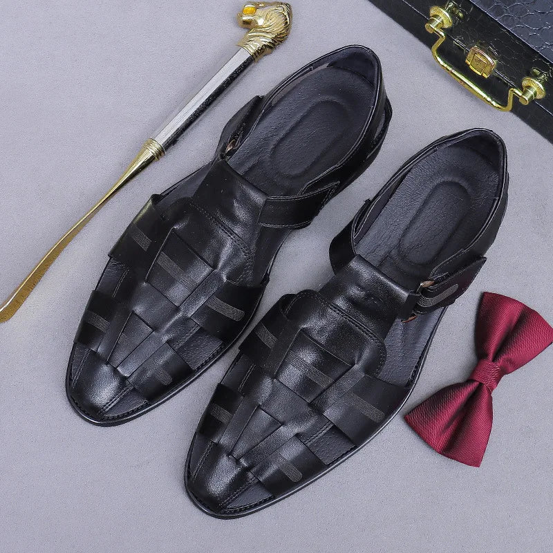 Classic Woven Leather Fisherman Sandals