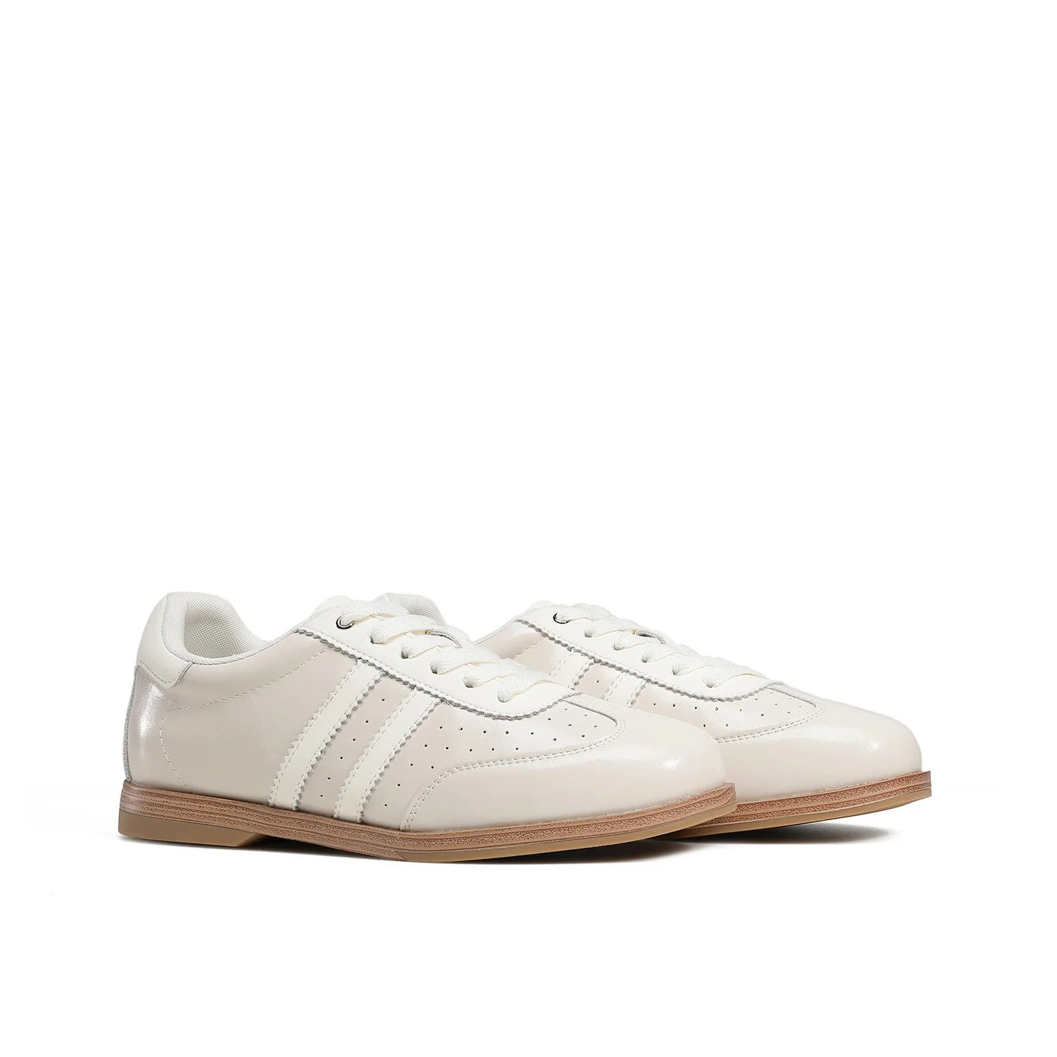Shiny Leather Low-Top Sneakers