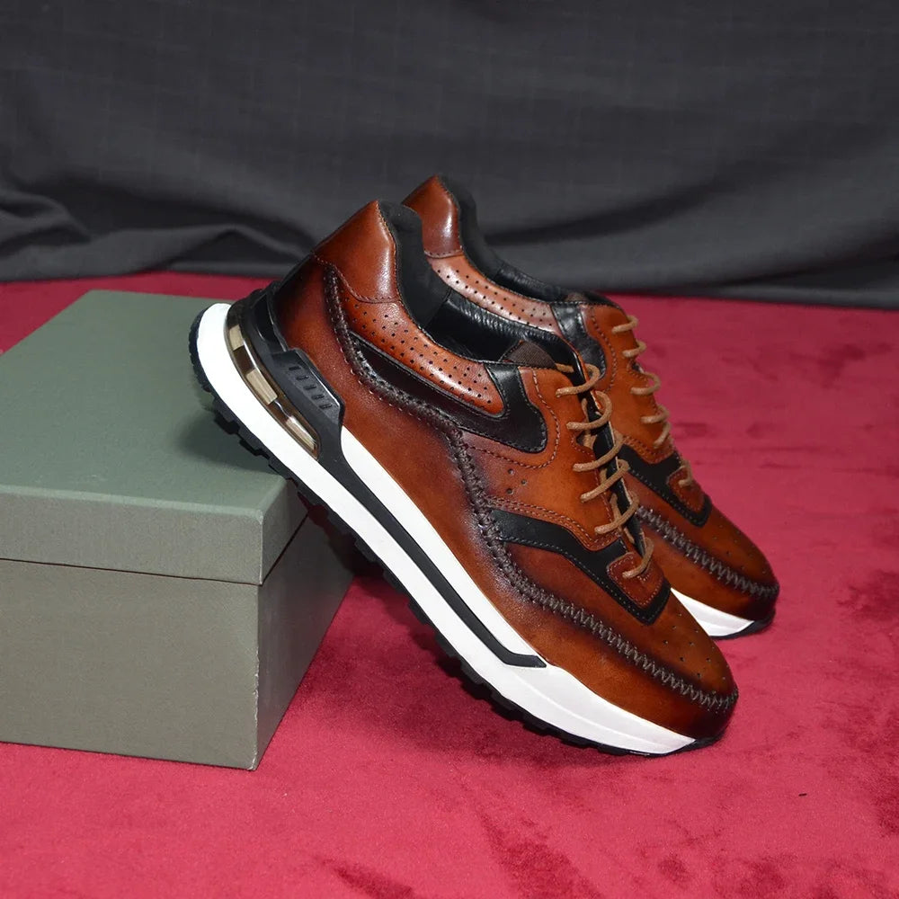 Comfortable Non-Slip Men's Oxford Leather Sneakers