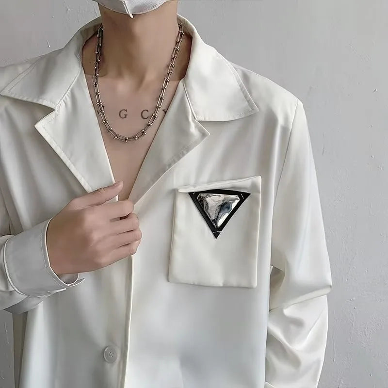 Cuban Collar Casual Oversized Shirt