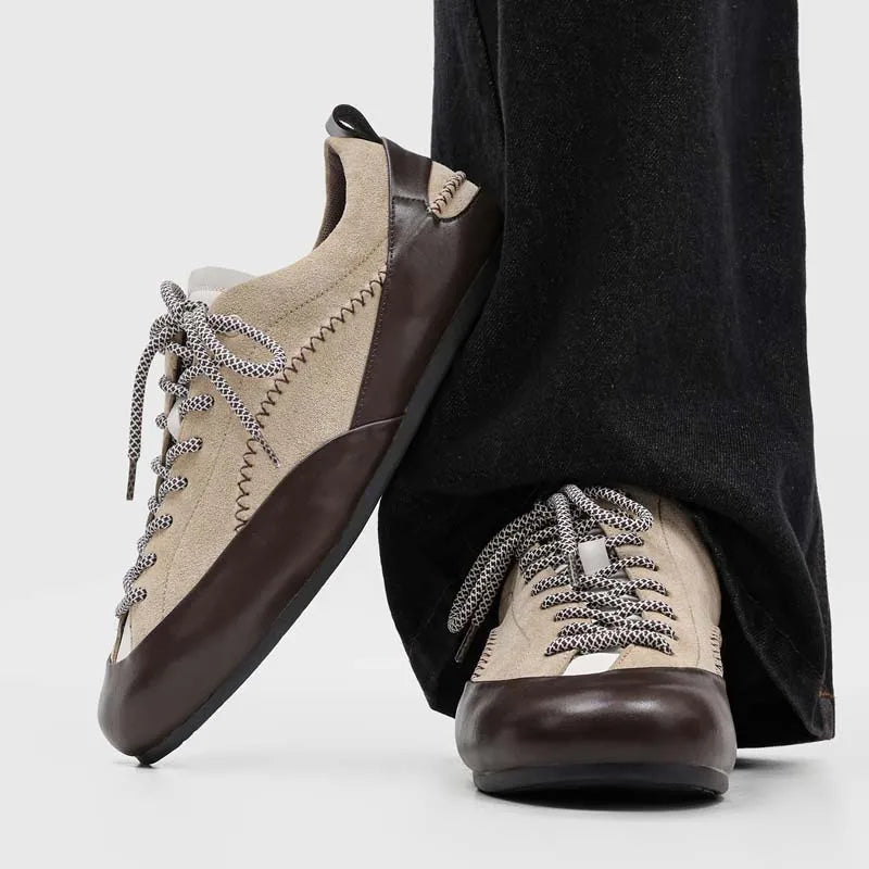 Faux Nubuck Solid Lace-Up Sneakers