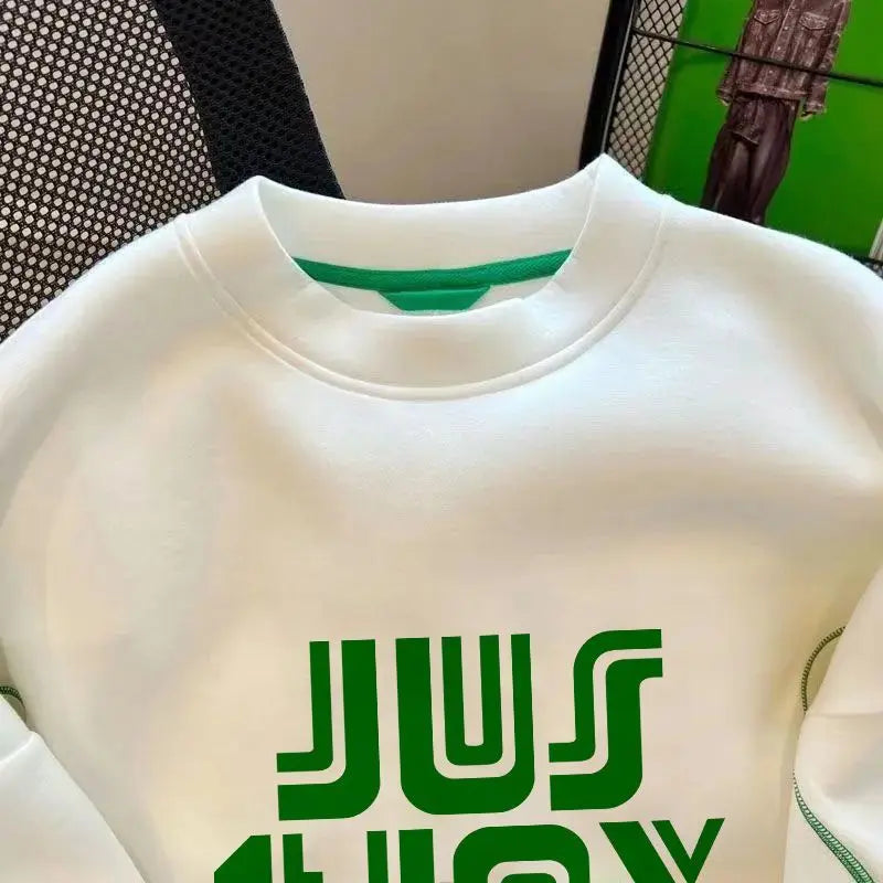 Neon Letter Printed O-Neck Sweater