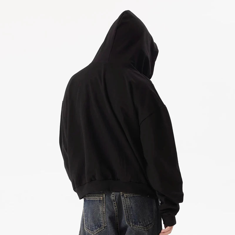 Multi-Zipper Niche Design Loose Hoodie