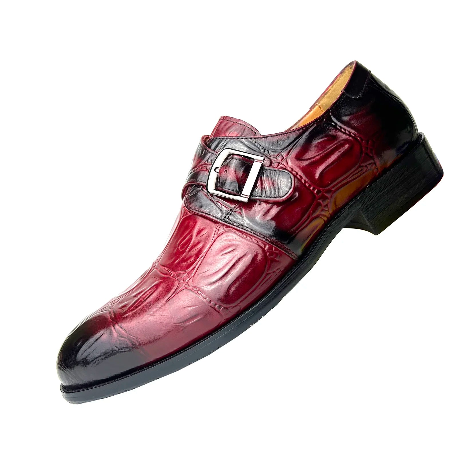 Premium Red Monk Strap Shoes