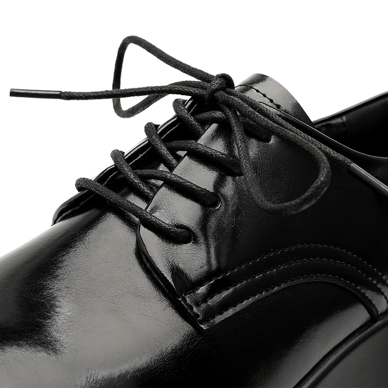 Black Patent Leather Height Increasing Shoes