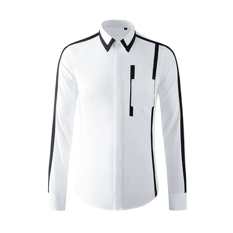 Personalized Design Spliced Men's Shirt