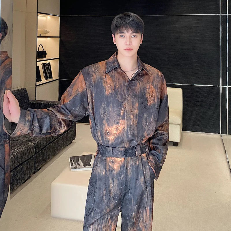 Jacquard Tie Dyed Design Pants Set