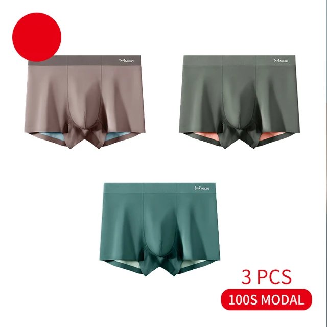 Antibacterial Seamless Modal 3Pcs Boxer Set