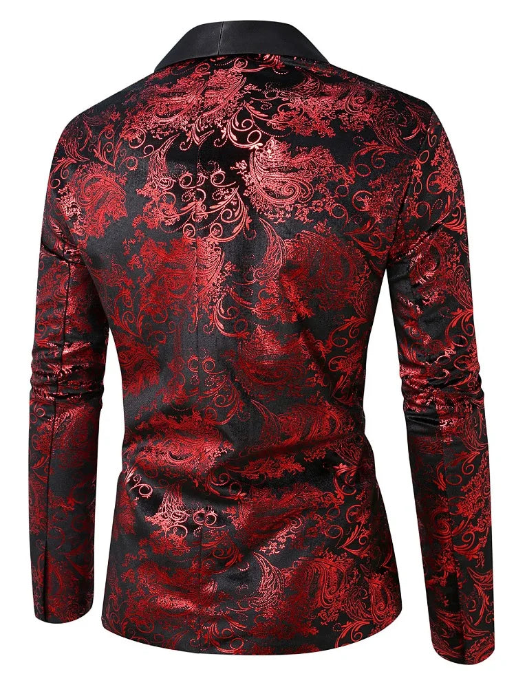 Luxury Jacquard Pattern Polyester Blazer