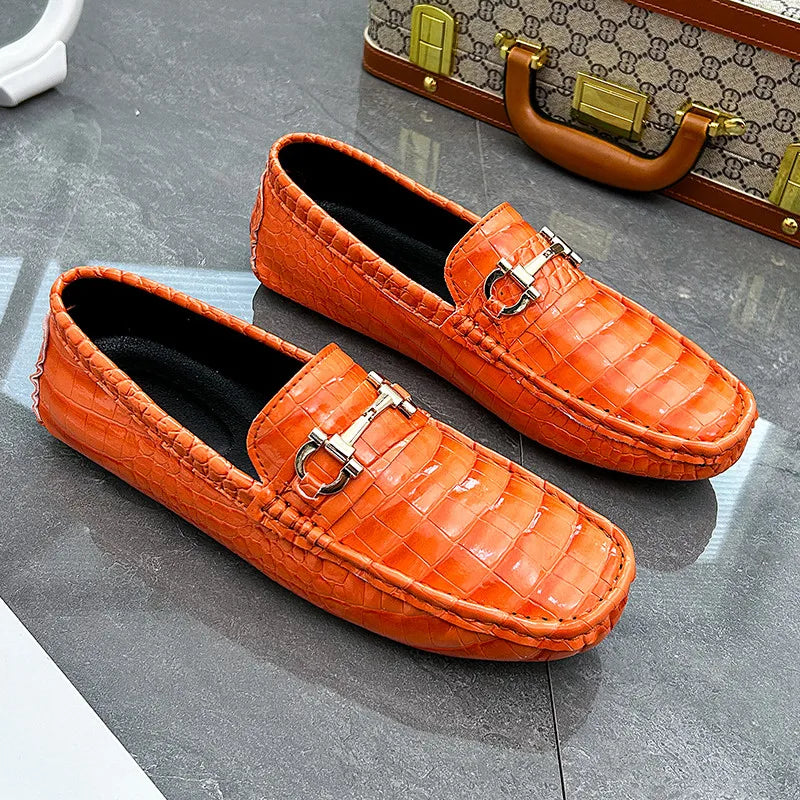 Luxury Snakeskin Split Leather Loafers
