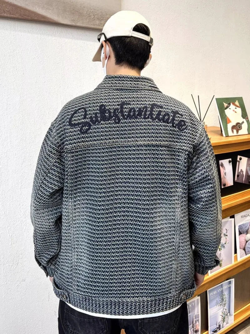 Embroidered Script Houndstooth Jacket