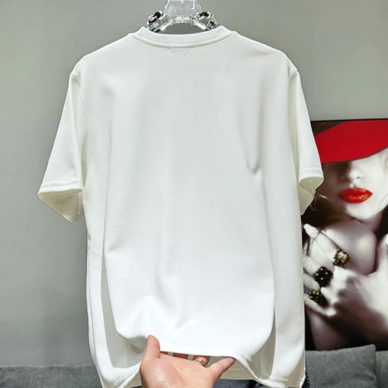 Loose Zipper Decor Short-Sleeve T-Shirt