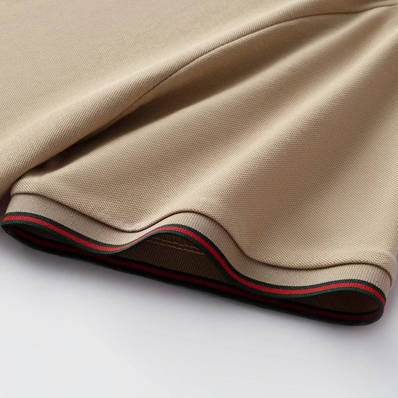 Collar Patterned Embroidery Polo Shirt