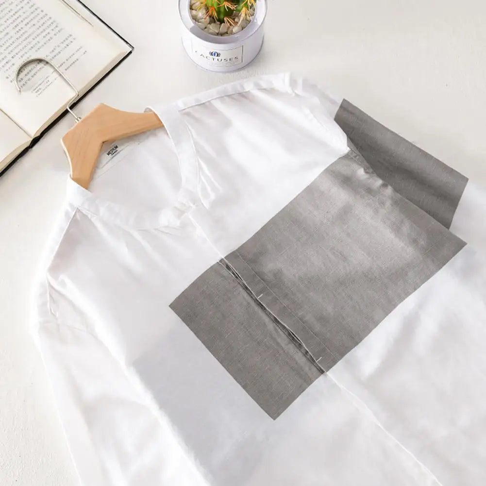 Three-Quarter Sleeve Button-Up Shirt